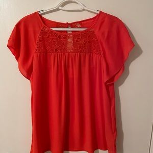 Anthropologie Maeve Orange Blouse Size 8